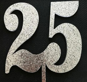 Silver Cake Topper - 25