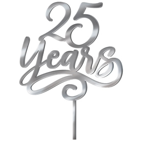Cake Topper - Silver 25 Years