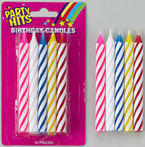 Large Striped Candles - Multi