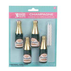 Champagne Bottles Candle Set