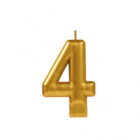 METALLIC NUMERAL GOLD Candle - 4