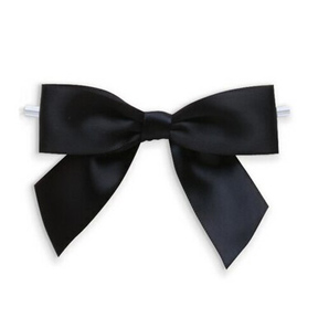 Bow with Twist Tie - Black - 5ct