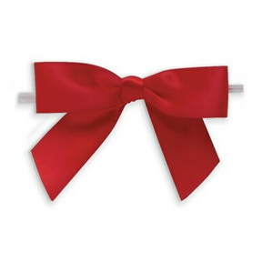 Bow with Twist Tie - Red - 5ct