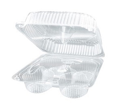 MT Products Plastic Jumbo Hinged Individual Cupcake Containers - Pack of 15