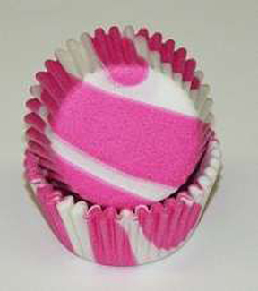 Mini Zebra Baking Cups - Hot Pink - 50ct