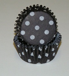 Mini Dot Baking Cups - Black - 500ct