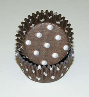 Mini Dot Baking Cups - Brown - 50ct