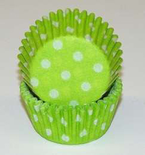 Mini Dot Baking Cups - Lime Green - 50ct