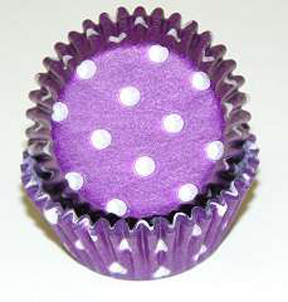 Standard Glassine Baking Cups - Polka Dot - Purple - 500ct