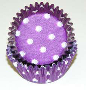 Mini Dot Baking Cups - Purple - 50ct