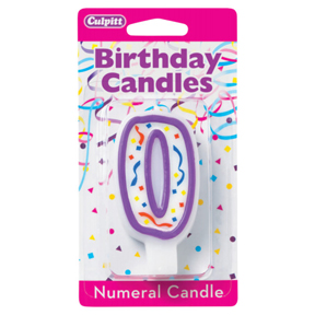 PURPLE NUMERAL CANDLES - 0