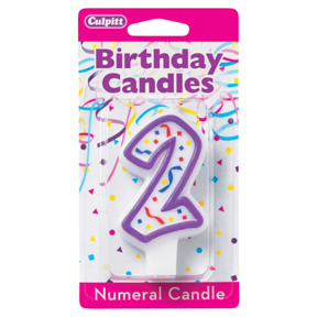 PURPLE NUMERAL CANDLES - 2