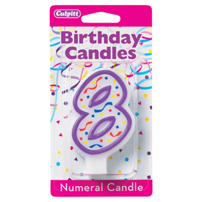 PURPLE NUMERAL CANDLES - 8