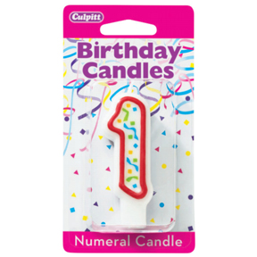 RED NUMERAL CANDLES - 1