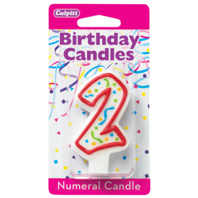 RED NUMERAL CANDLES - 2