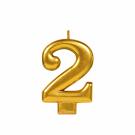 METALLIC NUMERAL GOLD Candle - 2