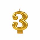 METALLIC NUMERAL GOLD Candle - 3