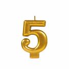 METALLIC NUMERAL GOLD Candle - 5