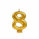 METALLIC NUMERAL GOLD Candle - 8