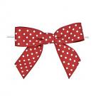 Bow with Twist Tie - Polka Dot - Red - 5ct