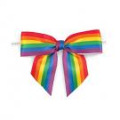 Bow with Twist Tie - Rainbow - 5ct