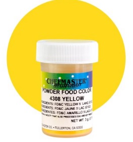 CHEFMASTER POWDER COLORING - 3 GRAMS - YELLOW