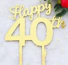 Gold Cake Topper - Happy 40th