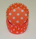 Standard Glassine Baking Cups - Polka Dot - Orange - 30ct