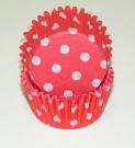 Mini Dot Baking Cups - Red - 50ct