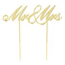 Cake Topper - Mr. & Mrs. - Gold