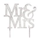 Cake Topper - Mr. & Mrs. - Silver