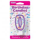 PURPLE NUMERAL CANDLES - 0