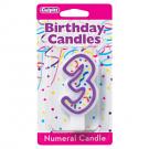 PURPLE NUMERAL CANDLES - 3