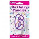 PURPLE NUMERAL CANDLES - 6