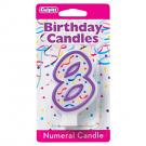 PURPLE NUMERAL CANDLES - 8