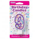 PURPLE NUMERAL CANDLES - 9