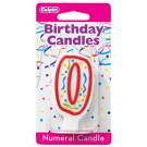 RED NUMERAL CANDLES - 0