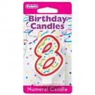 RED NUMERAL CANDLES - 8