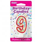 RED NUMERAL CANDLES - 9